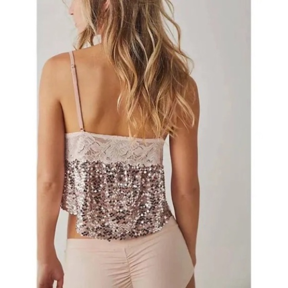 New FREE PEOPLE Right Rhythm  Sequin Cami 191/395MN - Picture 3 of 5